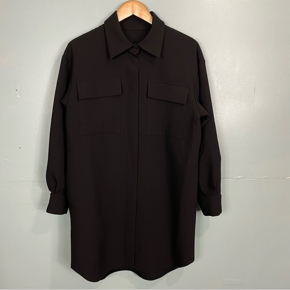 Namelazz Button Up Coat Black One Size MISSING‎ BELT
